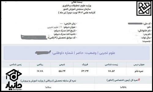 نحوه تبدیل نمره خام کنکور به درصد