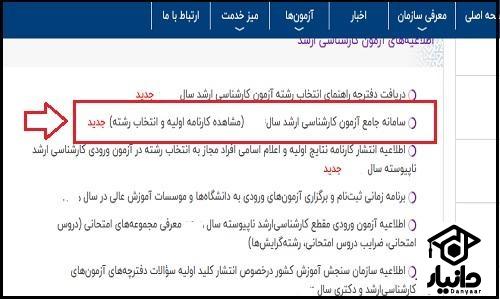 نحوه انتخاب رشته ارشد 1405